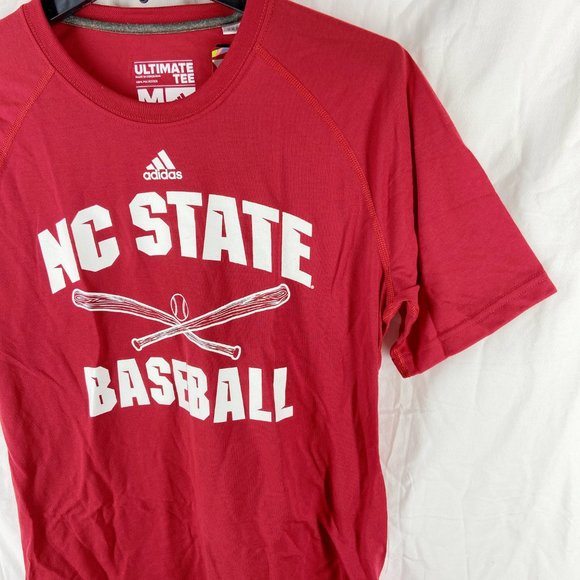 Adidas Climalite Vintage Red North Carolina Wolfpack Baseball T-Shirt Size M - Picture 9 of 11